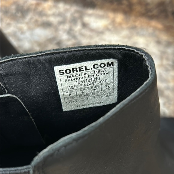 Sorel Women's Black Leather Wedge Zip Booties - Picture 2 of 7